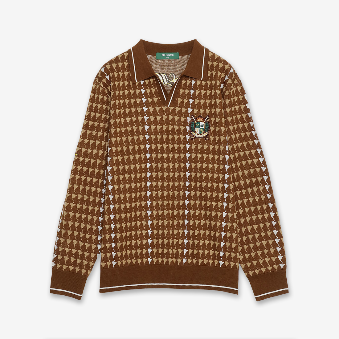 FRANCK MULLER × BELLMORE COLLABO PATTERNED L/S KNIT BROWN – FRANCK