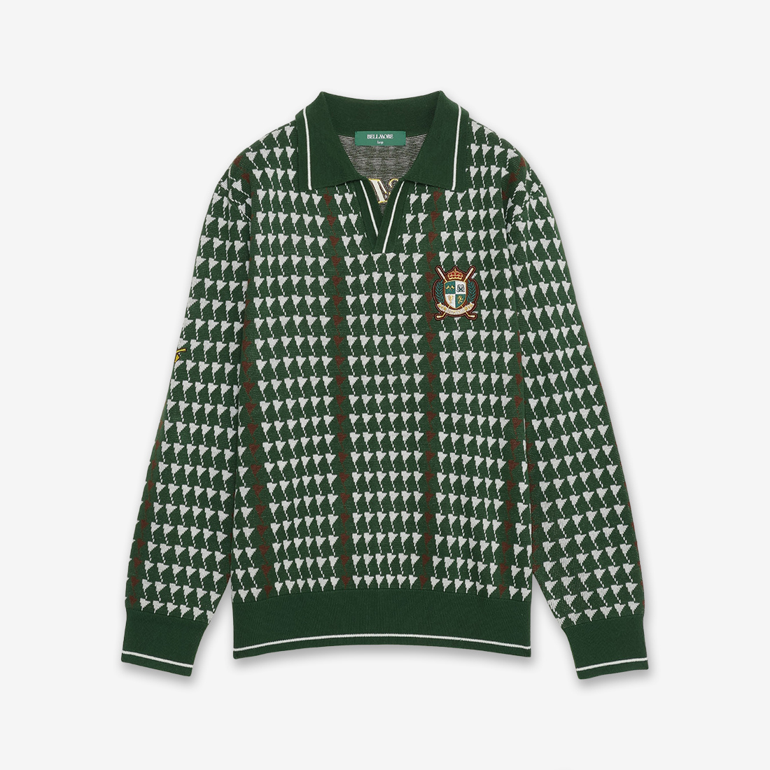 FRANCK MULLER × BELLMORE COLLABO PATTERNED L/S KNIT GREEN – FRANCK