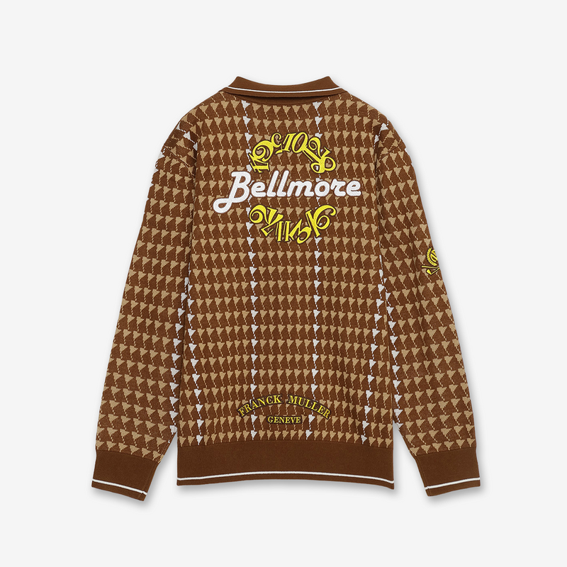 FRANCK MULLER × BELLMORE COLLABO PATTERNED L/S KNIT BROWN