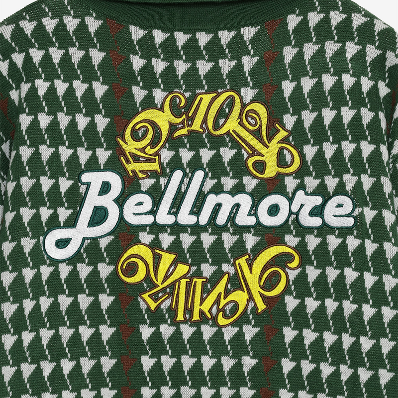 FRANCK MULLER × BELLMORE COLLABO PATTERNED L/S KNIT GREEN